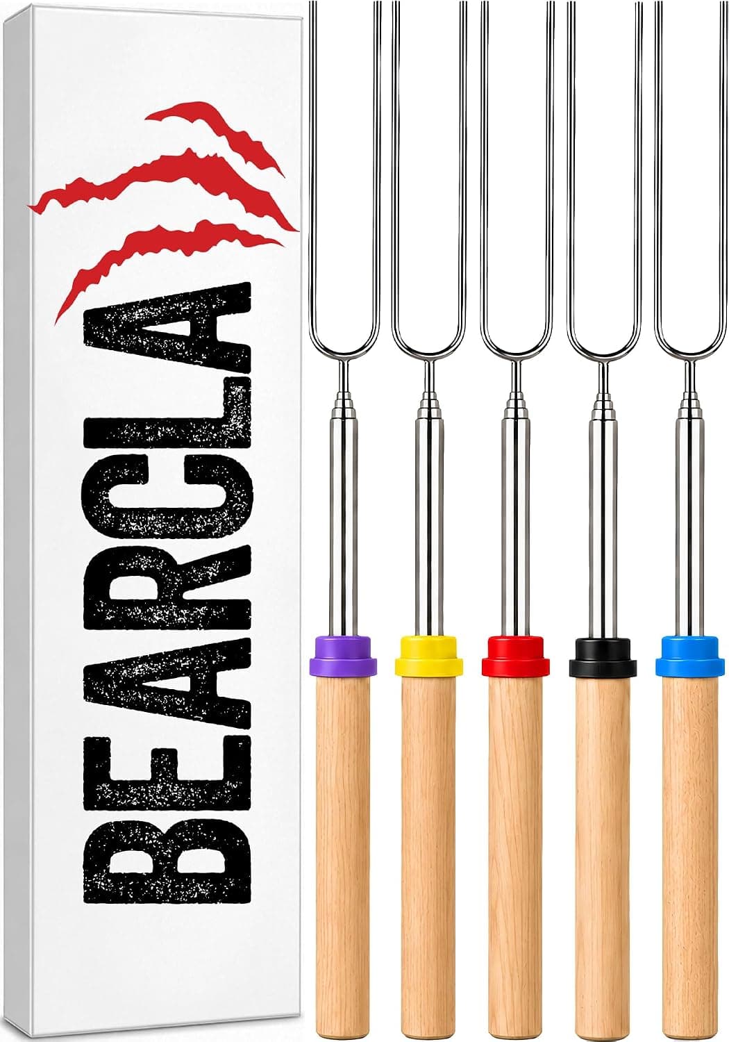 BEARCLAW Smores Sticks, 32 inch, 5-pack — campfire cooking away from home