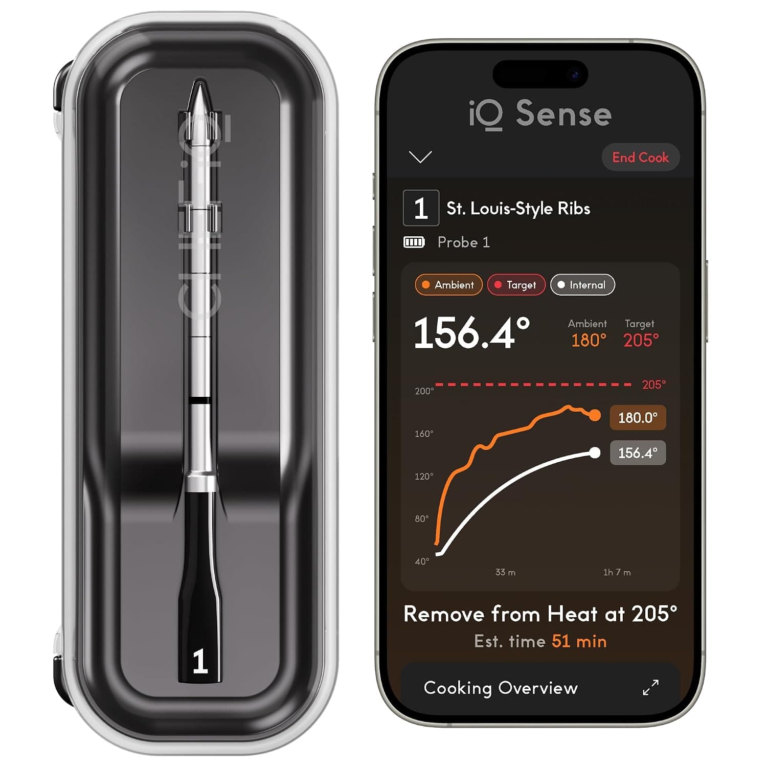 CHEF iQ Sense Smart Wireless Thermometer Gen3 — long cooks you want to watch from indoors