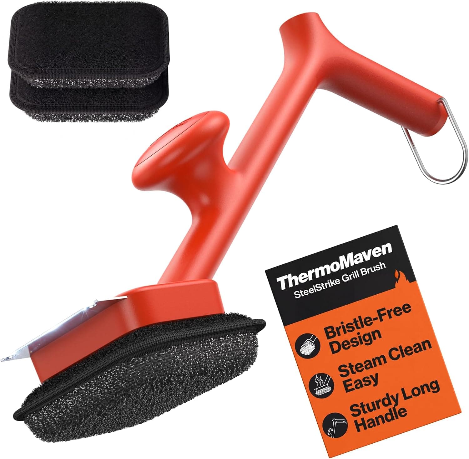 ThermoMaven Bristle-Free Steam Brush, 17 inch — a long handle with a genuinely cool grip